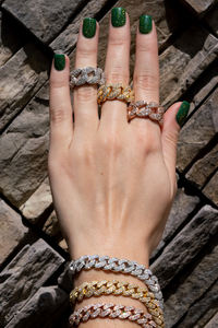 Benutzer definierte HipHop-Kette Iced Out 18 Karat Gelb/Rose/Weißgold AU750 Moissan ite <span class=keywords><strong>Diamond</strong></span> Cuban Link Armband für Männer - Product Image 3