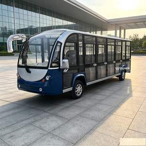 Bus électrique panoramique moderne à coque incurvée avec grandes fenêtres et sièges rembourrés haut de gamme pour les zones touristiques - Product Image 1