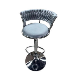 Yazhi nordico alto bancone mobili oro metallo velluto <span class=keywords><strong>rosa</strong></span> lusso <span class=keywords><strong>cucina</strong></span> in pelle moderna sgabello alto <span class=keywords><strong>sedie</strong></span> da Bar tavolo - Product Image 5