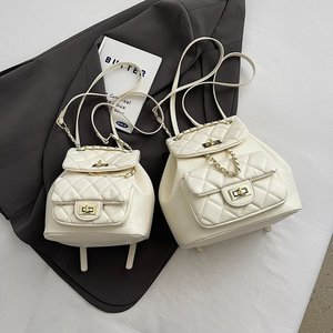 <span class=keywords><strong>Sac</strong></span> à dos en PU durable pour <span class=keywords><strong>femme</strong></span>, style coréen tendance 2025, motif losanges, haut de gamme, pour étudiante, <span class=keywords><strong>sac</strong></span> à <span class=keywords><strong>main</strong></span> texturé, petit format 20-35L - Product Image 4