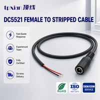 Câble d'alimentation personnalisé 12V 24V DC5521 avec connecteur femelle vers extrémité dénudée et étamée pour bande LED et panneau solaire