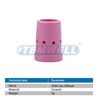 Diffuseur de gaz céramique TEMWELL 350A pour torche de soudage MIG KR350A, consommables OEM personnalisés Chine CO2