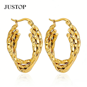Trending hoop OEM/OEM Waterproof Stainless Steel Gold Plating hypoallergenic Fashion Jewelry supplier - Product Image 5