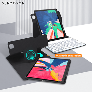 Custodia Protettiva in Pelle PU Rotante a 360 Gradi SYX con Tastiera e Slot <span class=keywords><strong>per</strong></span> <span class=keywords><strong>Penna</strong></span>, Custodia con Tastiera Touch <span class=keywords><strong>per</strong></span> <span class=keywords><strong>iPad</strong></span> - Product Image 1