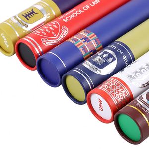 Custom Logo Printed White Cardboard Paper Poster Tube Packaging Mailing Mat Diploma <b>Large</b> Tubes - Product Image 4