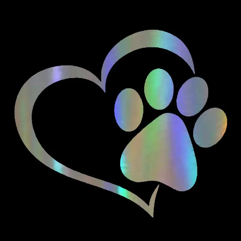 Pet Paw Print With Heart Dog Cat Vinyl Decal Car Window Bumper Sticker