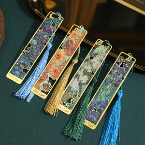 Retro Creative Metal Journal Pendant Famous Painting Bookmark for Reading Book Clip Promotional Bookmarks