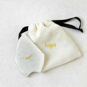 Planche de Guasha en jade blanc en forme de pêche, outil de beauté anti-rides de haute qualité pour le lifting du visage - Product Image 5