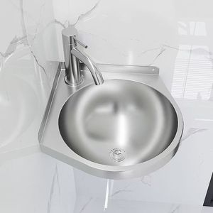<span class=keywords><strong>Lavabo</strong></span> Angolare da Parete in <span class=keywords><strong>Acciaio</strong></span> Inox 304 per <span class=keywords><strong>Bagno</strong></span> di Piccoli Appartamenti, Design Moderno e Facile da Pulire - Product Image 4