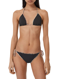 Costume da Bagno di Lusso Firmato, Bikini Classico a Quadri da <span class=keywords><strong>Spiaggia</strong></span>, Sexy Abbigliamento da Bagno Femminile, Bikini alla Moda con Cinture in Pelle di Design - Product Image 3