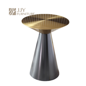 Nóng bán hiện đại vàng thép không gỉ Vòng bảng bên Vàng giọng đồ nội thất phòng khách với bảng gỗ để sử dụng nhà - Product Image 3