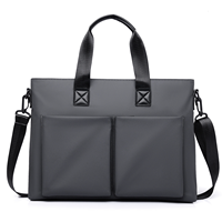 Sac à main pour ordinateur portable en polyester imperméable, grande capacité, sac fourre-tout pour ordinateur, fermeture éclair, sac à bandoulière pour les voyages d'affaires