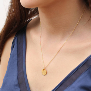 <b>Custom</b> <b>Name</b> Engravable Disc Pendant - Stainless Steel Personalized Jewelry for Men & Women | Letter Charm <b>Necklace</b> Gift - Product Image 6