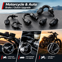 Kit de raccords coudés banjo pour conduite de frein AN3 en alliage d'aluminium anodisé noir pour projet de mise à niveau Enduro Supermoto