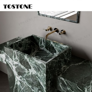 Tostone Natural Verde Alpi mármol pulido superficie independiente baño Vanitytop <span class=keywords><strong>para</strong></span> interiores <span class=keywords><strong>Muebles</strong></span> personalizados de alta calidad - Product Image 2