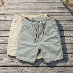 Pantalones Cortos Cargo de Lona Vintage para Hombre, Estilo Casual, de Talle Medio, Sin Tejido, Ajuste Delgado, 6 Bolsillos, con Cordón, Color Liso - ¡Gran Venta! - Product Image 2
