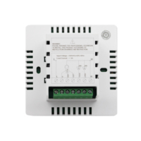 Thermostat numérique carré AC803F pour ventilo-convecteur 2/4 tuyaux 220V, économe en énergie, ignifuge PC+ABS, mural pour villa et appartement