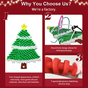 Nouveauté Sensory Fidget Toy Arbre de Noël Tableau d'activité sensorielle pour le TDAH Silicone Stress Relief Board quantité minimale de commande 100pcs - Product Image 5