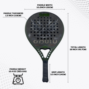 Raqueta de Pádel Personalizada Ligera de Alta Resistencia de Fibra de Carbono, Forma de Diamante, 12K, Mejor Agarre de Raqueta, Nylon, Portátil - Product Image 6