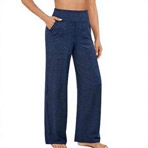 Men Lightweight Eco-Friendly Flare Pants Fashion Casual Mid Rise Stretch Breathable <b>100</b>% <b>Polyester</b> Drawstring OEM Service - Product Image 3