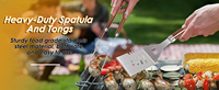 Ensemble d'outils de barbecue multi-pièces en acier inoxydable SEB avec poignée anti-brûlure effet bois pour usage extérieur - Retournement, découpe et fabrication de brochettes
