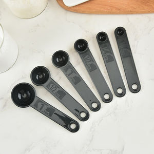 11 piezas de plástico negro tazas y cucharas para medir conjunto para hornear café accesorios de cocina - Product Image 4
