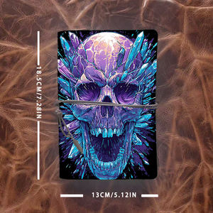 Journal fait main avec une touche de luxe idéal pour la prise de notes d'étude et les collections avec crâne avec pointe en cristal - Product Image 4