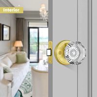 Boutons de porte en verre cannelés de style moderne style mortaise antique avec broche pour portes intérieures