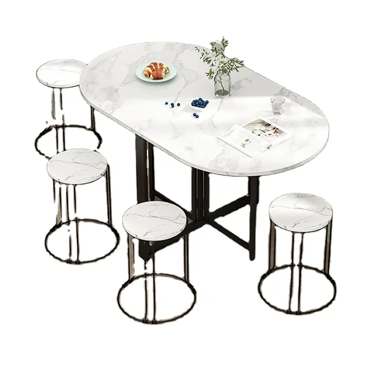 طاولة توسيع رخامية بيضاء نقية بتصميم جميل ، طاولة توسيع رخامية