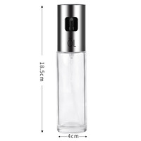Bouteille d'huile de cuisine en acier inoxydable avec tête de pulvérisation anti-fuite, bouteille d'huile en verre à pression pour un distribution pratique d'huile et de vinaigre