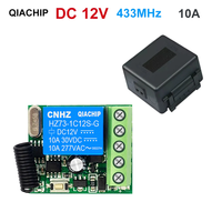 Module de relais sans fil QIACHIP 433 MHz DC 12V 10A 1CH, récepteur de commutateur à distance ON/OFF