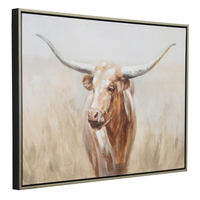 Affiche En Gros Encadrée Toile Art Highland Vache Peinture À L'huile Abstraite À La Main Mur Art Photo Animaux Décorations