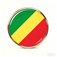 GREPAS GIFTS Épinglette drapeau du Congo ronde de 1 pouce, épinglette patriotique mondiale pour chapeau