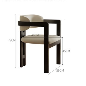 Silla de Comedor Italiana Minimalista de Madera Maciza Tapizada para Hogar, Salón de Té, Club, Estudio - Product Image 5