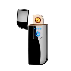 打火机，创意超薄USB指纹触摸传感器打火机，制造商促销礼品可充电触摸打火机
