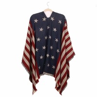 Écharpe et châle d'hiver tendance pour femmes, motif drapeau américain, best-seller