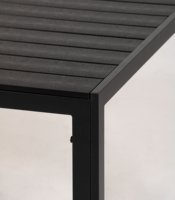 Table de salle à manger légère en plastique et bois, structure démontable, pour l'extérieur, idéale pour la cour