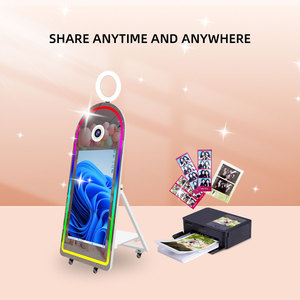 2025 sự lựa chọn tốt nhất xách tay Selfie ma thuật ảnh gian hàng gương 43 inch vòm ảnh gian hàng máy với vòng ánh sáng LED màn hình cảm ứng - Product Image 4