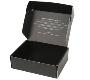 Contenitore di regalo di lusso opaco di modo scatola di imballaggio nera del cartone della scatola di imballaggio del mailer con il logo su ordinazione
