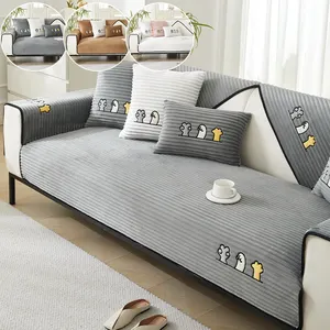 Grey sofa Mat đơn giản nonslip wholeyear phổ flannel tựa lưng khăn bìa vải sofa Bìa ghế cao cấp Ghế đệm