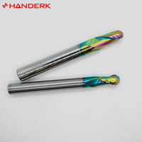HANDERK Durable 2 flûte boule nez fraise 55 HRC DLC enduit fraise pour outil CNC