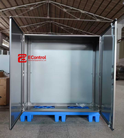 Boîte de distribution électrique industrielle robuste EControl, en acier inoxydable, à double porte, IP65, revêtement poudré, à poser au sol