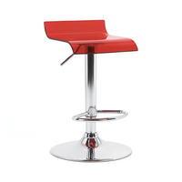 Tabouret de bar haut réglable et rotatif à la mode avec base en chrome inoxydable, levage à gaz en cuir pour bar et salle à manger à domicile