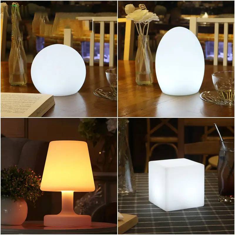 Extérieur café bar club lampe de table atmosphère créative PE LED rechargeable veilleuse lueur veilleuse meubles en plastique