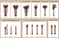 Ensemble de pinceaux de maquillage de luxe pour les yeux, le fond de teint, les lèvres, logo personnalisé, pinceaux de maquillage 15 pièces avec seau