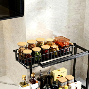 Modern Metal <b>Kitchen</b> Storage <b>Rack</b> With Adjustable Shelf For Spices And Condiments Durable Design - Product Image 1