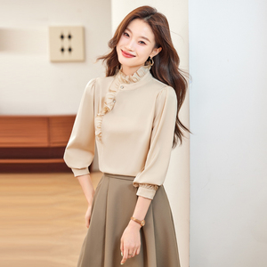 <span class=keywords><strong>Blusa</strong></span> Elegante de Estilo Coreano Personalizada al por Mayor de Fábrica para <span class=keywords><strong>Mujer</strong></span>, Manga Larga, Floral, de Gasa, con Encaje, Ropa Formal de Trabajo para <span class=keywords><strong>Fiesta</strong></span> - Product Image 3