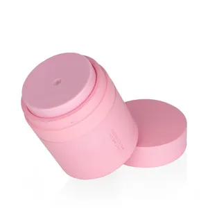 Frasco cosmético rosa para crema facial, frasco sin aire para loción y base, 30g, 50g, 100g