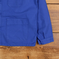 Veste de travail vintage française pour homme, en coton bleu, pour le travail