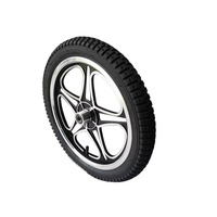 Roue pneumatique en caoutchouc de haute qualité 16/20x2.125 avec jante en aluminium centrée et roulement pour chariot à main, chariot, vélo - Neuf ou d'occasion